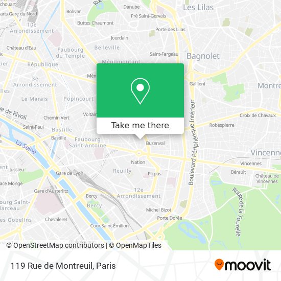 Mapa 119 Rue de Montreuil