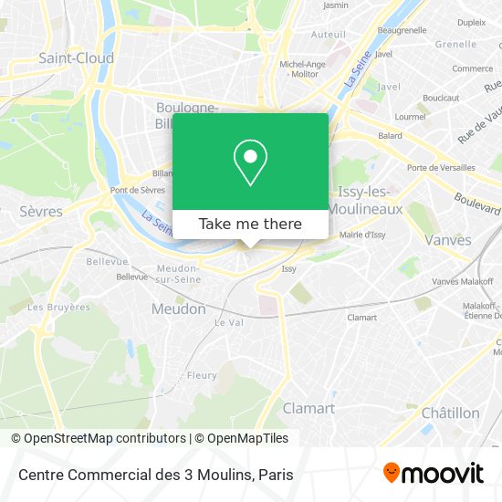 Mapa Centre Commercial des 3 Moulins