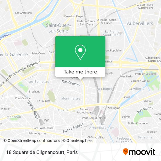 Mapa 18 Square de Clignancourt