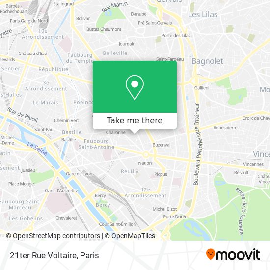 Mapa 21ter Rue Voltaire