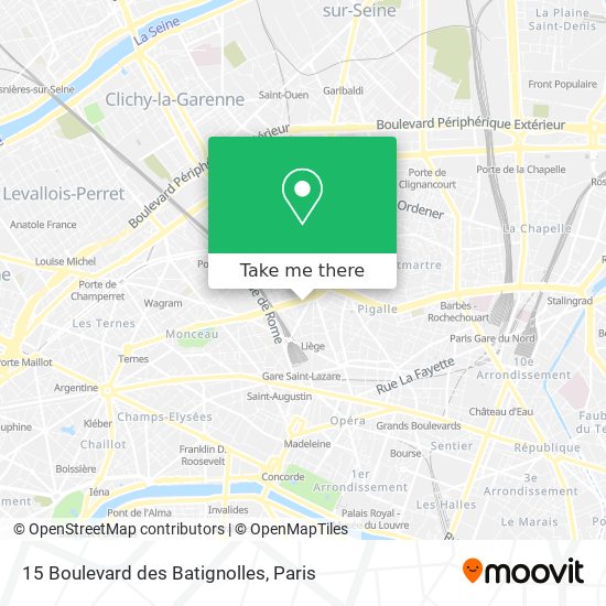 Mapa 15 Boulevard des Batignolles
