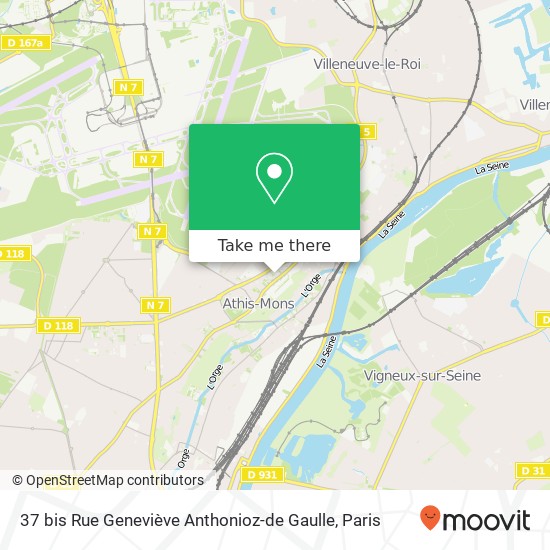 Mapa 37 bis Rue Geneviève Anthonioz-de Gaulle