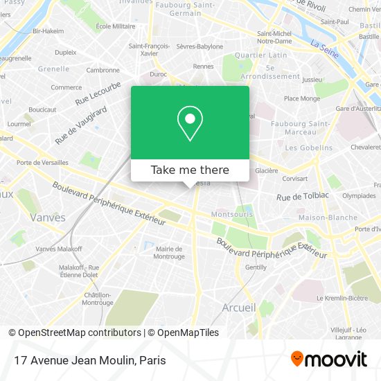 Mapa 17 Avenue Jean Moulin