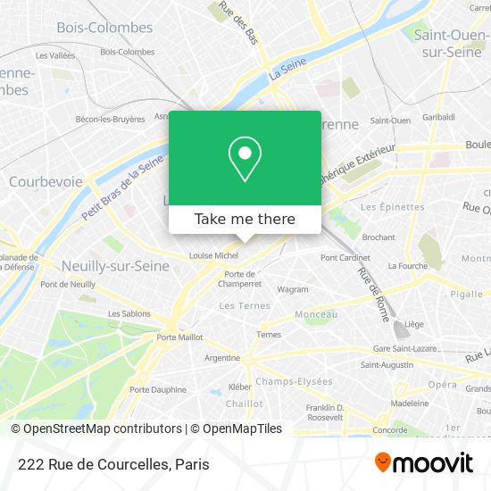 Mapa 222 Rue de Courcelles