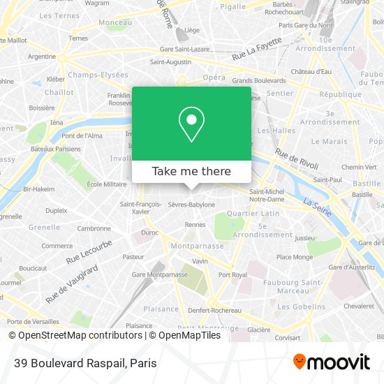 Mapa 39 Boulevard Raspail