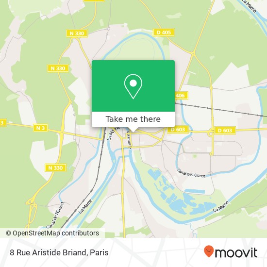 Mapa 8 Rue Aristide Briand