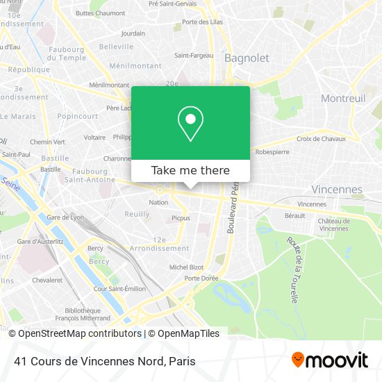 Mapa 41 Cours de Vincennes Nord