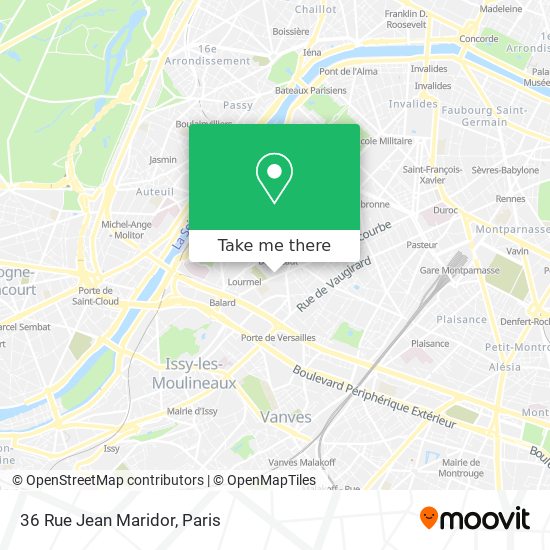 Mapa 36 Rue Jean Maridor