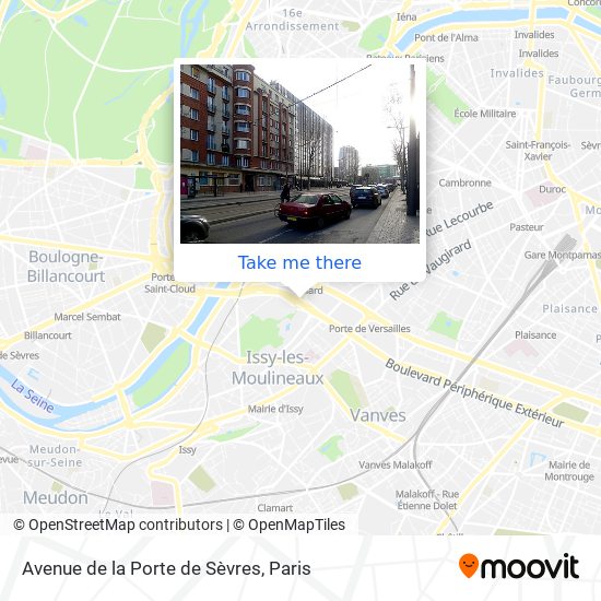 Mapa Avenue de la Porte de Sèvres