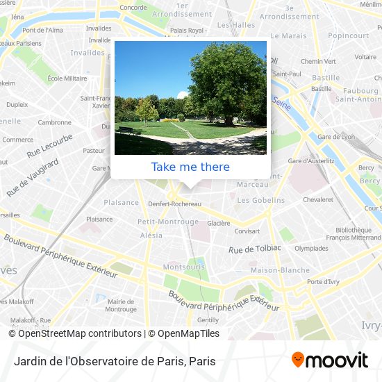 Mapa Jardin de l'Observatoire de Paris