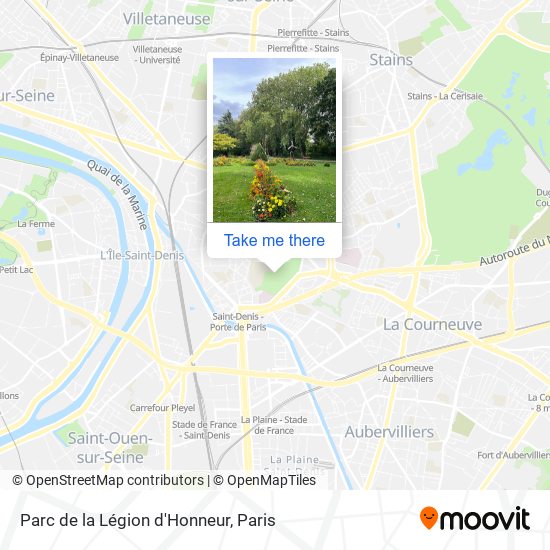 Mapa Parc de la Légion d'Honneur