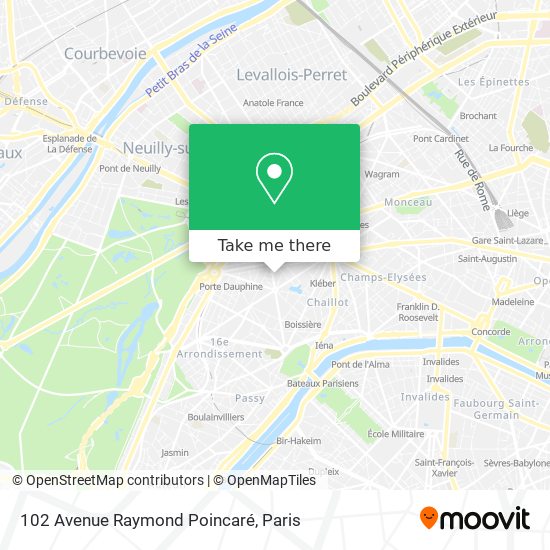102 Avenue Raymond Poincaré map