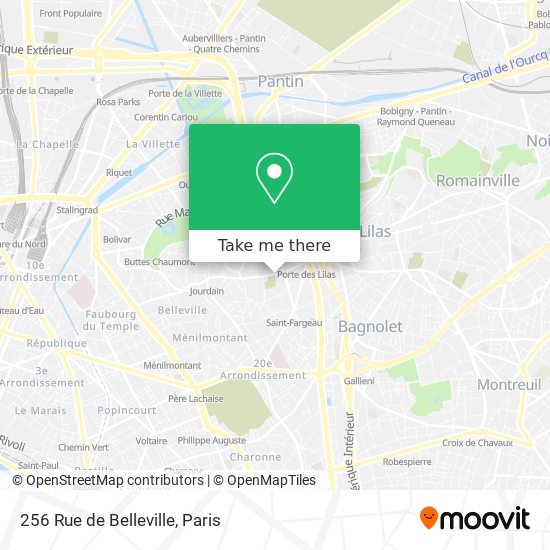 Mapa 256 Rue de Belleville