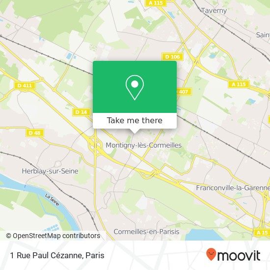 Mapa 1 Rue Paul Cézanne