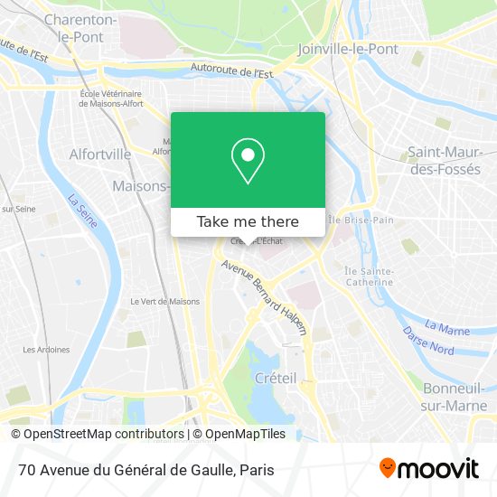 Mapa 70 Avenue du Général de Gaulle