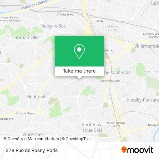 Mapa 278 Rue de Rosny