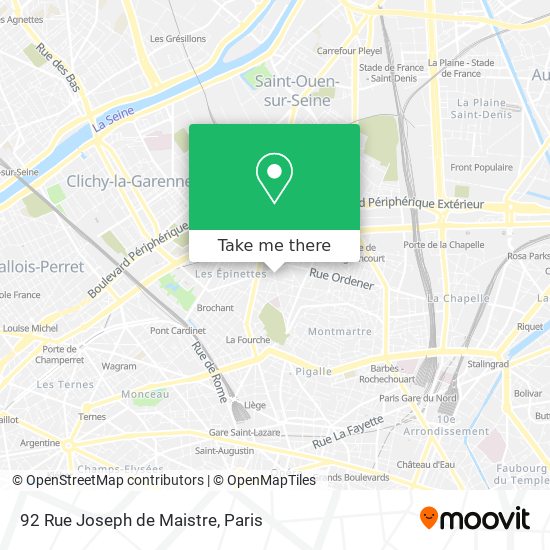 Mapa 92 Rue Joseph de Maistre