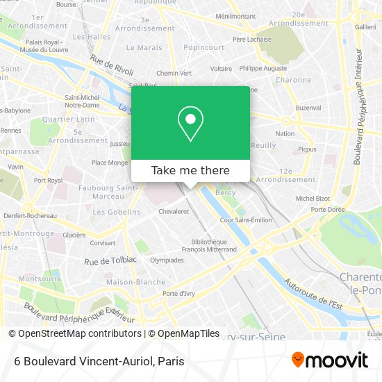 Mapa 6 Boulevard Vincent-Auriol