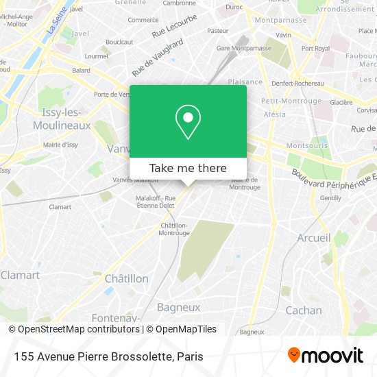 Mapa 155 Avenue Pierre Brossolette