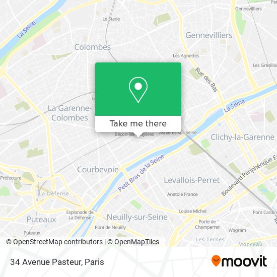 Mapa 34 Avenue Pasteur