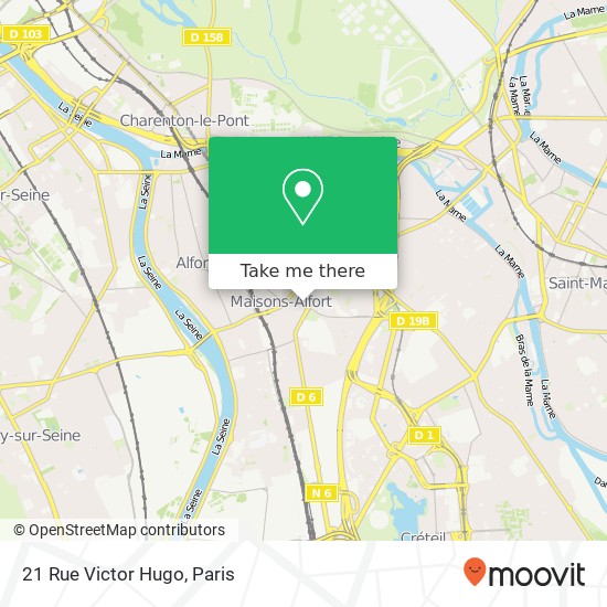 Mapa 21 Rue Victor Hugo