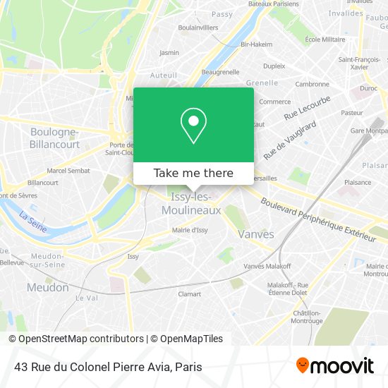 Mapa 43 Rue du Colonel Pierre Avia