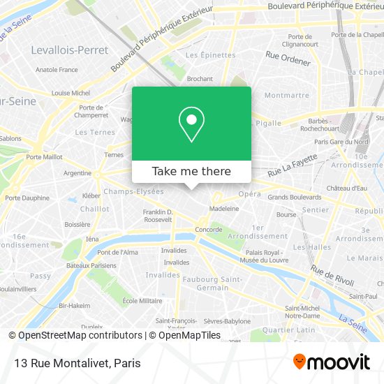 13 Rue Montalivet map