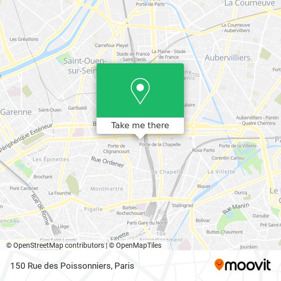 Mapa 150 Rue des Poissonniers