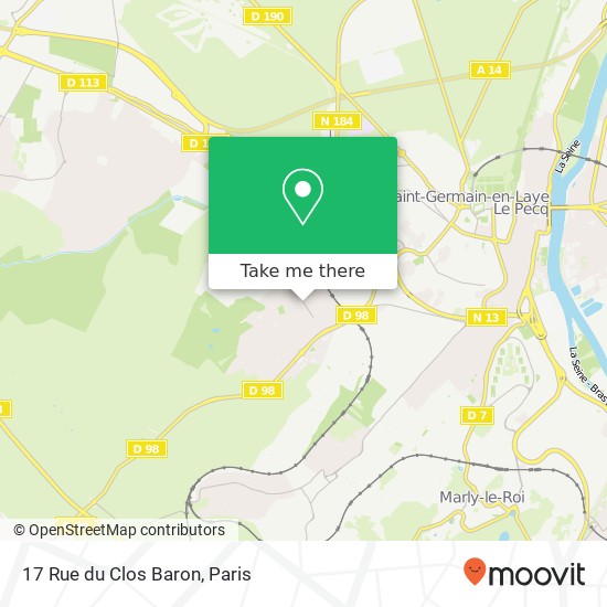 Mapa 17 Rue du Clos Baron