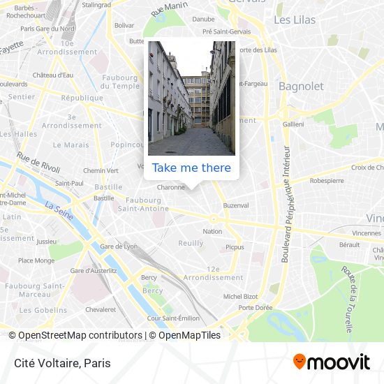How to get to Cité Voltaire in Paris by Metro, Bus, RER or Light Rail?