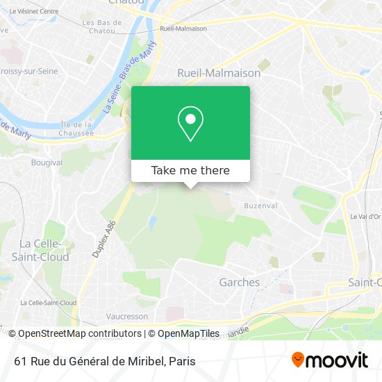 Mapa 61 Rue du Général de Miribel