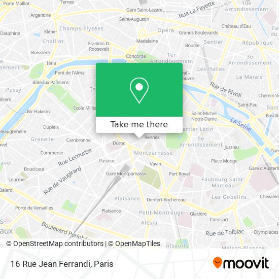 Mapa 16 Rue Jean Ferrandi