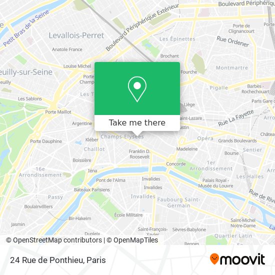 Mapa 24 Rue de Ponthieu