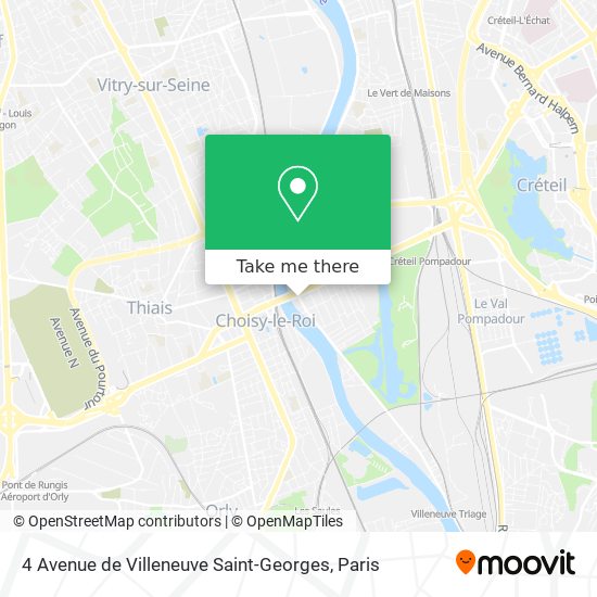Mapa 4 Avenue de Villeneuve Saint-Georges