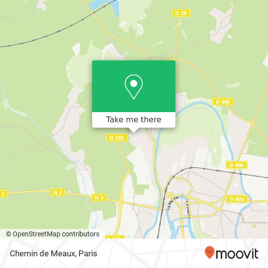 Mapa Chemin de Meaux