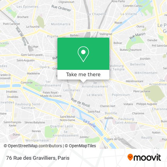 Mapa 76 Rue des Gravilliers