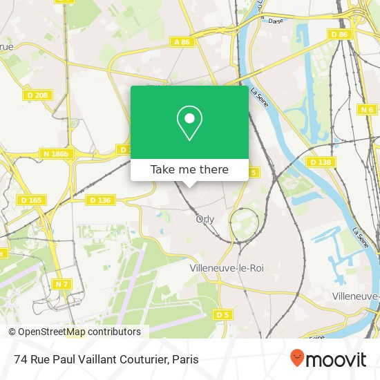 Mapa 74 Rue Paul Vaillant Couturier