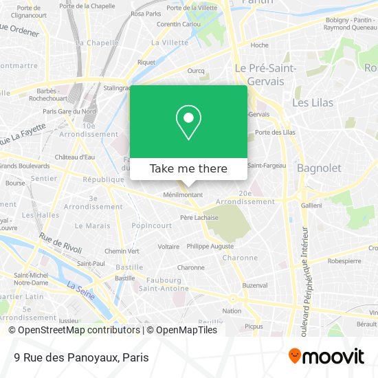 Mapa 9 Rue des Panoyaux