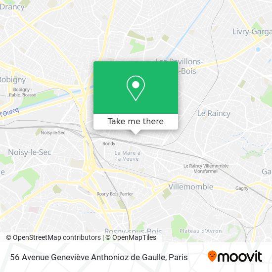 Mapa 56 Avenue Geneviève Anthonioz de Gaulle