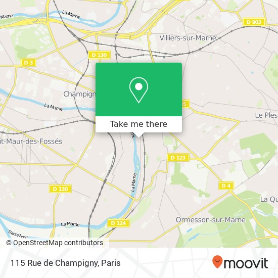 Mapa 115 Rue de Champigny