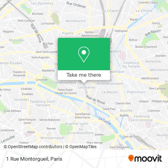 Mapa 1 Rue Montorgueil