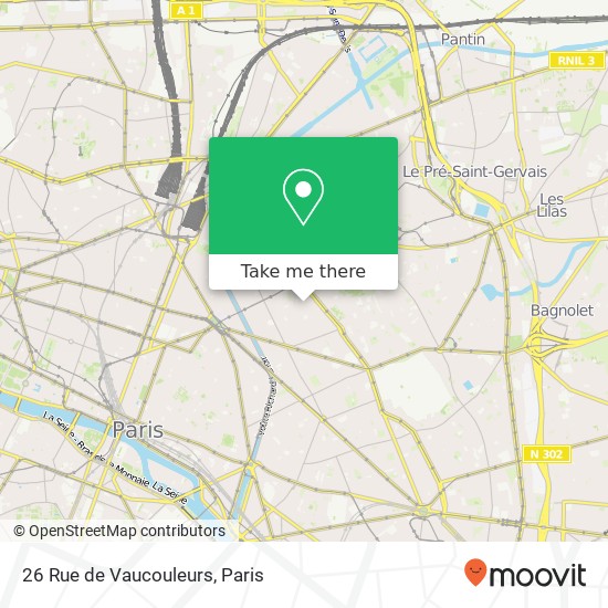 Mapa 26 Rue de Vaucouleurs