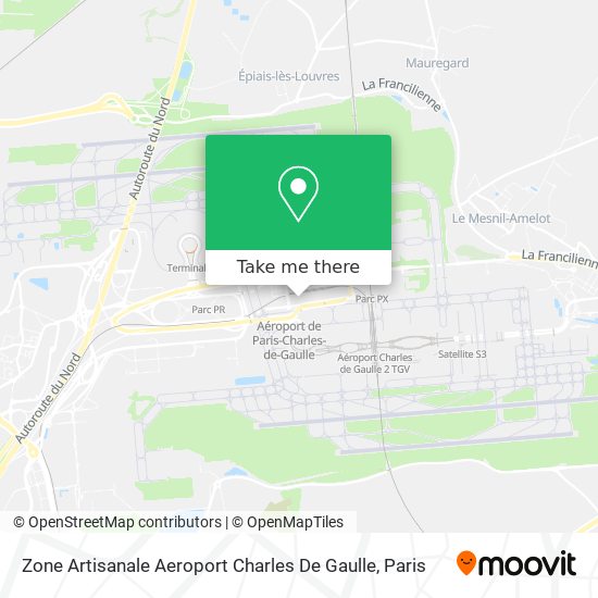Mapa Zone Artisanale Aeroport Charles De Gaulle