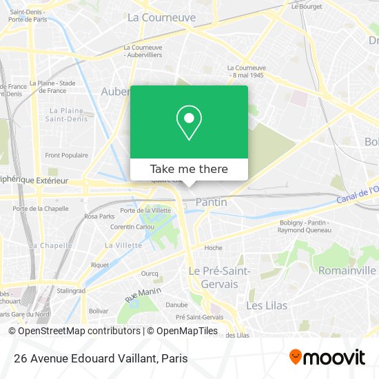 Mapa 26 Avenue Edouard Vaillant
