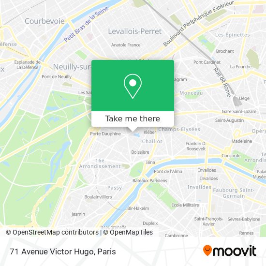 Mapa 71 Avenue Victor Hugo
