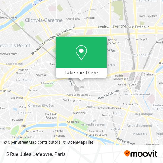 Mapa 5 Rue Jules Lefebvre