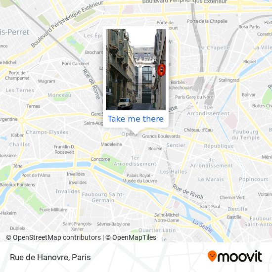 Mapa Rue de Hanovre