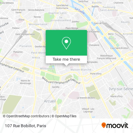 Mapa 107 Rue Bobillot