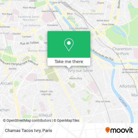 Chamas Tacos Ivry map