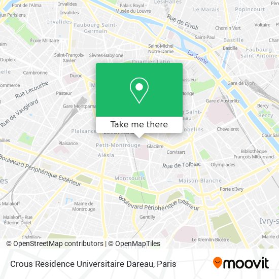 Crous Residence Universitaire Dareau map